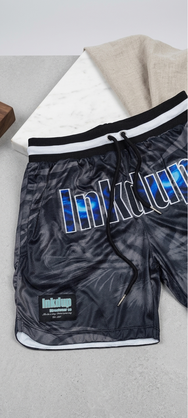embroidered mesh shorts