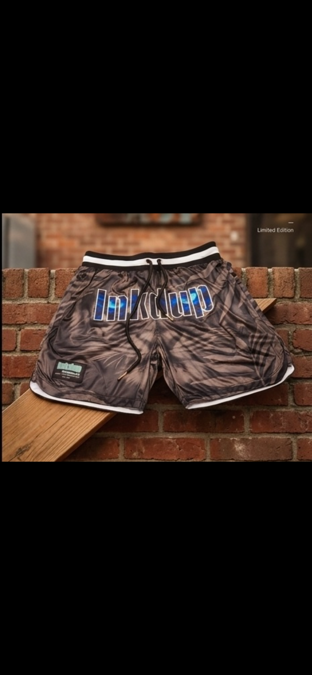 embroidered mesh shorts